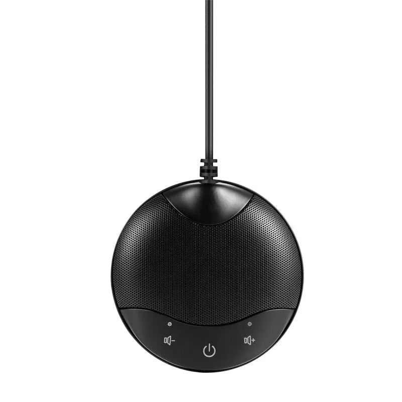 Black USB condenser microphone for computer voice recording and conference calls