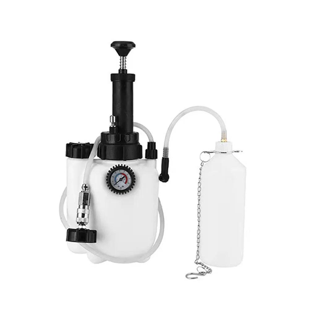 White 3L brake oil tank replacement tool with copper fittings for automotive brake fluid changing
