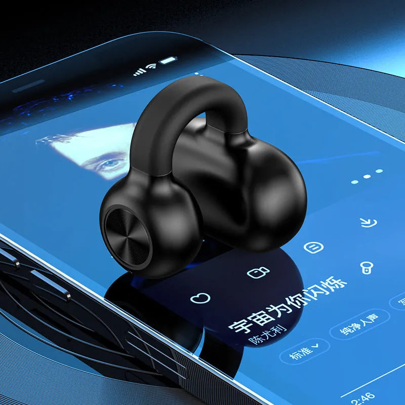 Wireless Bluetooth headset with clip-on design and bone conduction technology