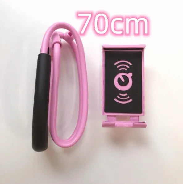White universal smartphone holder with 360-degree rotating bracket on a desk