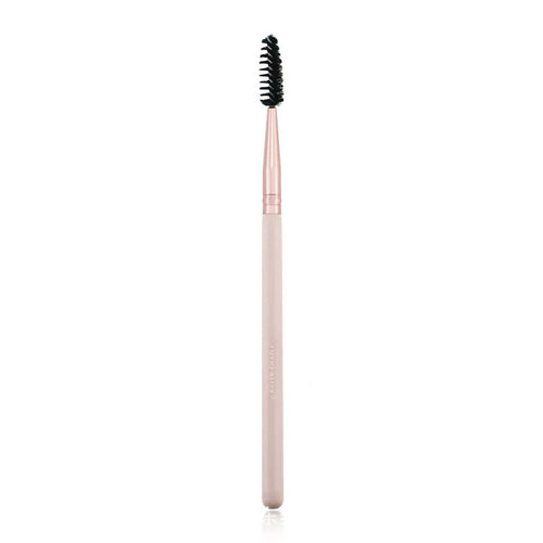 26 pink makeup brushes with wool bristles and wooden handles in storage bag