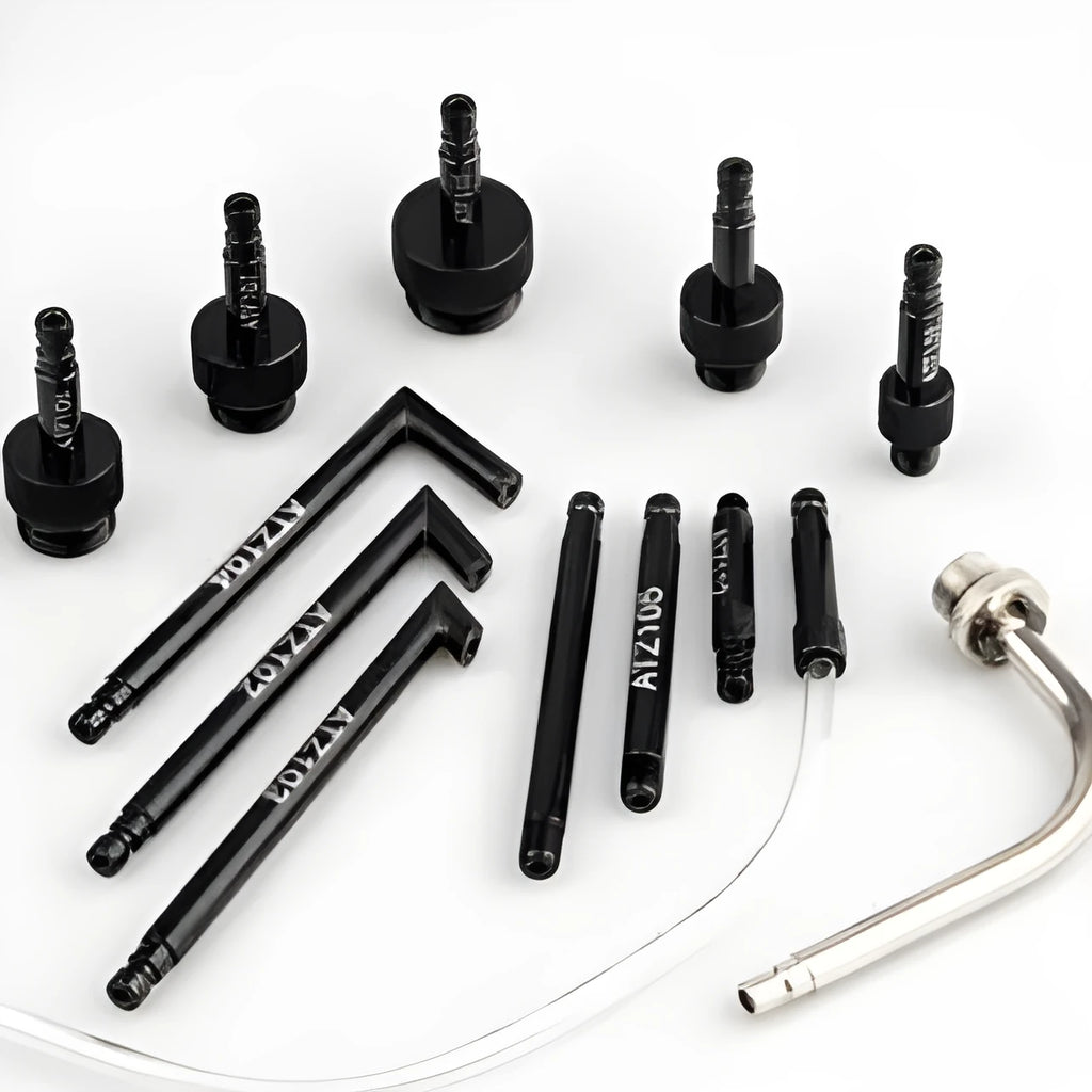 Automatic transmission oil refueling machine with thirteen-piece connector kit and transmission injector tool