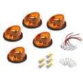 Yellow polycarbonate LED roof cab light with 83mm diameter and rubber-sealed base for truck marker lighting