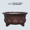 Purple sand succulent flowerpot with Chinese classical petal basin design measuring 37x37x20cm
