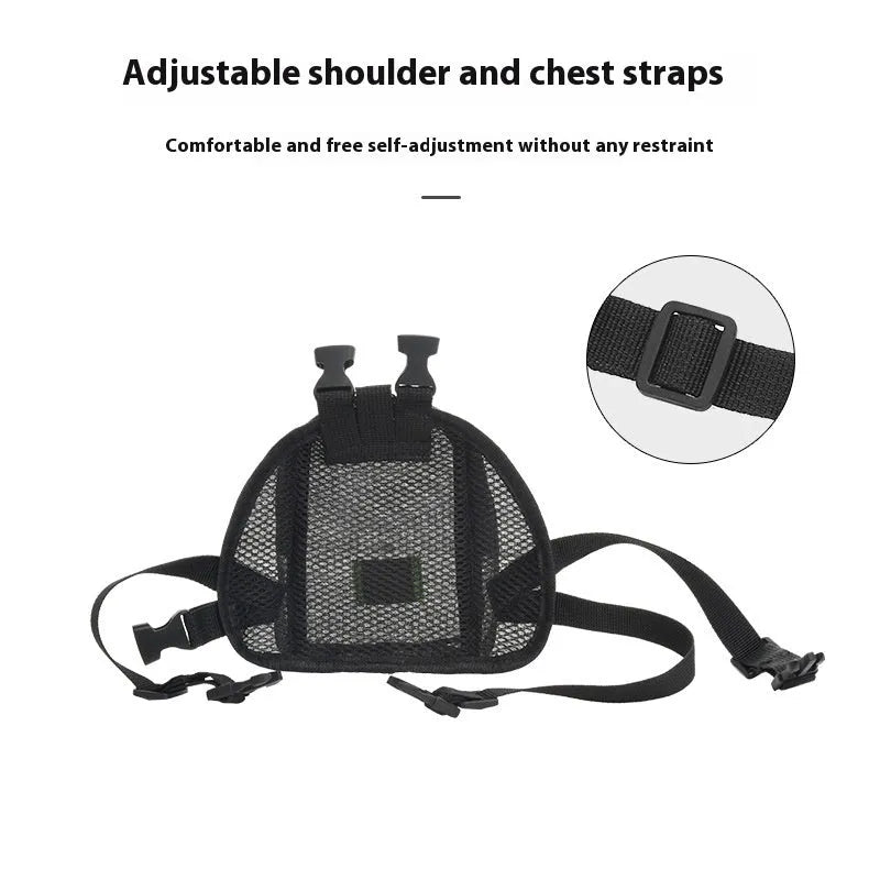 Solid colour dog backpack in polyester with breathable design for pet accessory storage