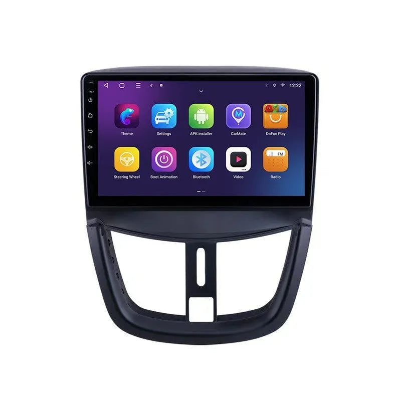 Peugeot 207 Android large screen 9 inch black car stereo with plastic hardware glass