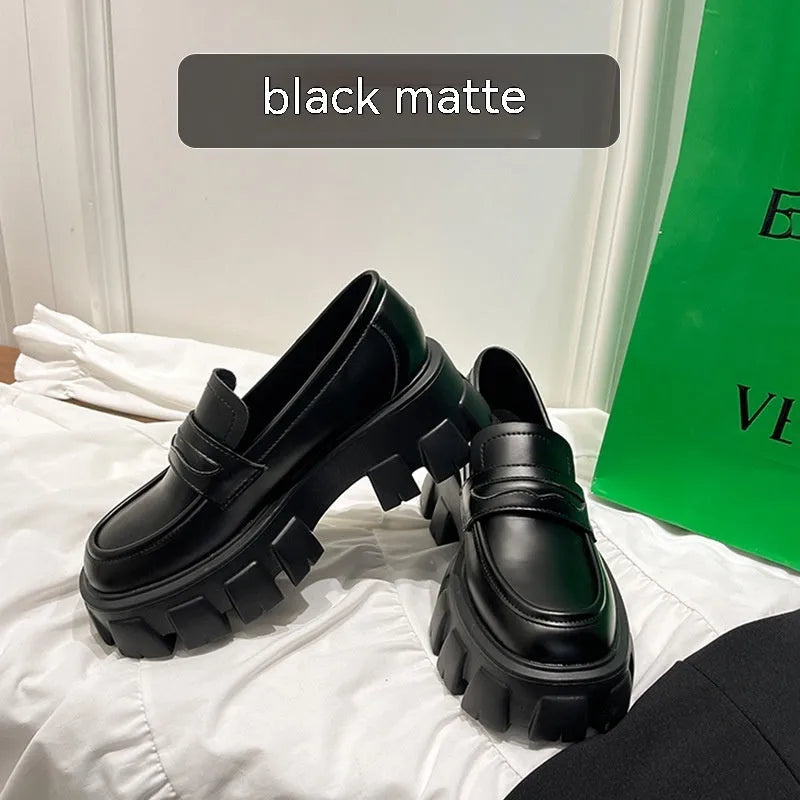 British style wide fit men's leather loafers in either matte or patent finish, shown on a foot.