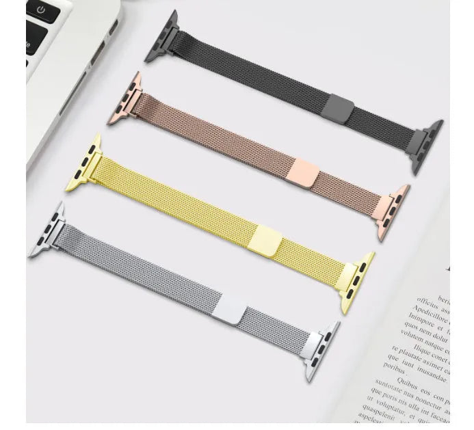 Milan stainless steel mesh strap with magnetic closure for Apple Watch, silver colour