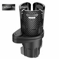 Second generation car cup holder modification accessory in carbon fibre pattern with matte finish