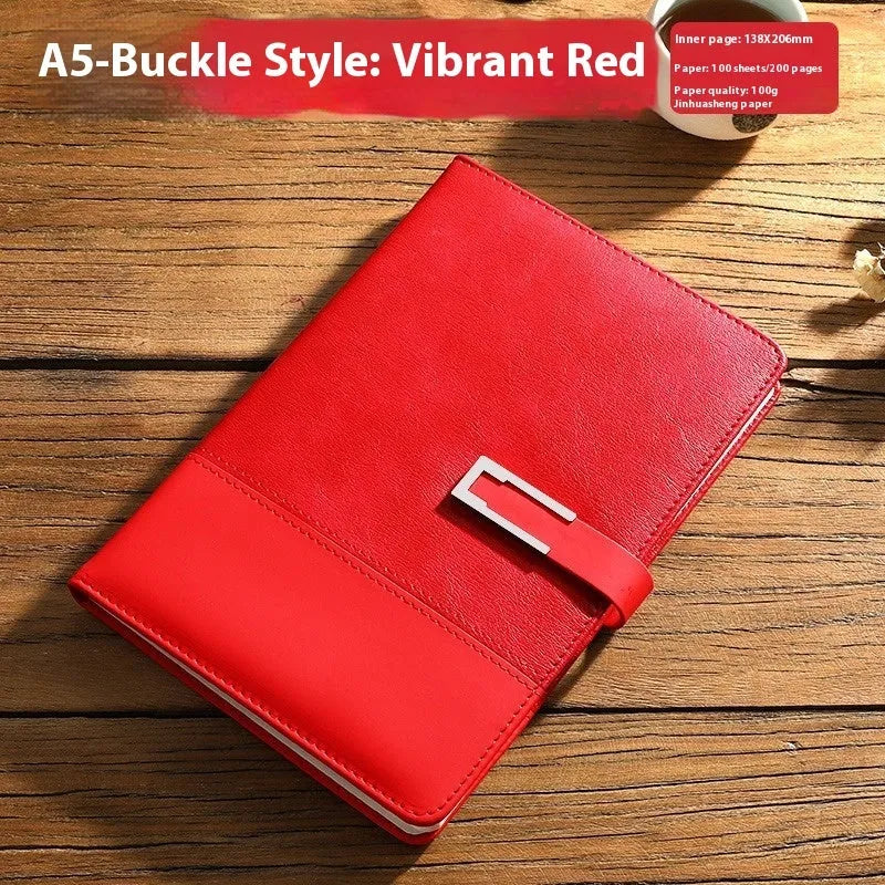 A5 soft pu leather notebook in business brown colour with wood-free paper pages