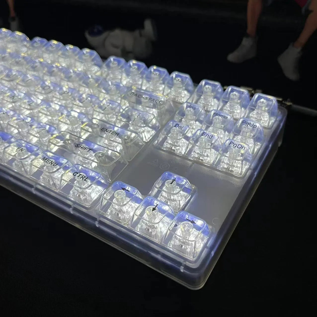 132 transparent plastic key caps for mechanical keyboard replacement and backlight enhancement