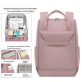 Lightweight large capacity schoolbag in solid colour nylon with waterproof finish for girls and travel