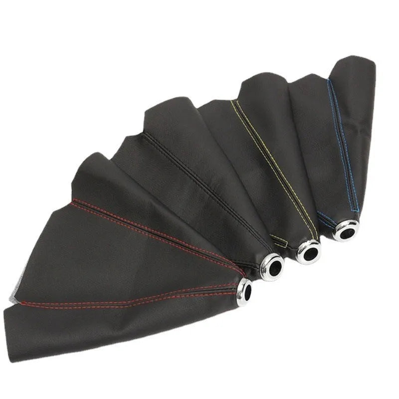 Universal car lever dust cover with bright head or black head and coloured line or carbon pattern options