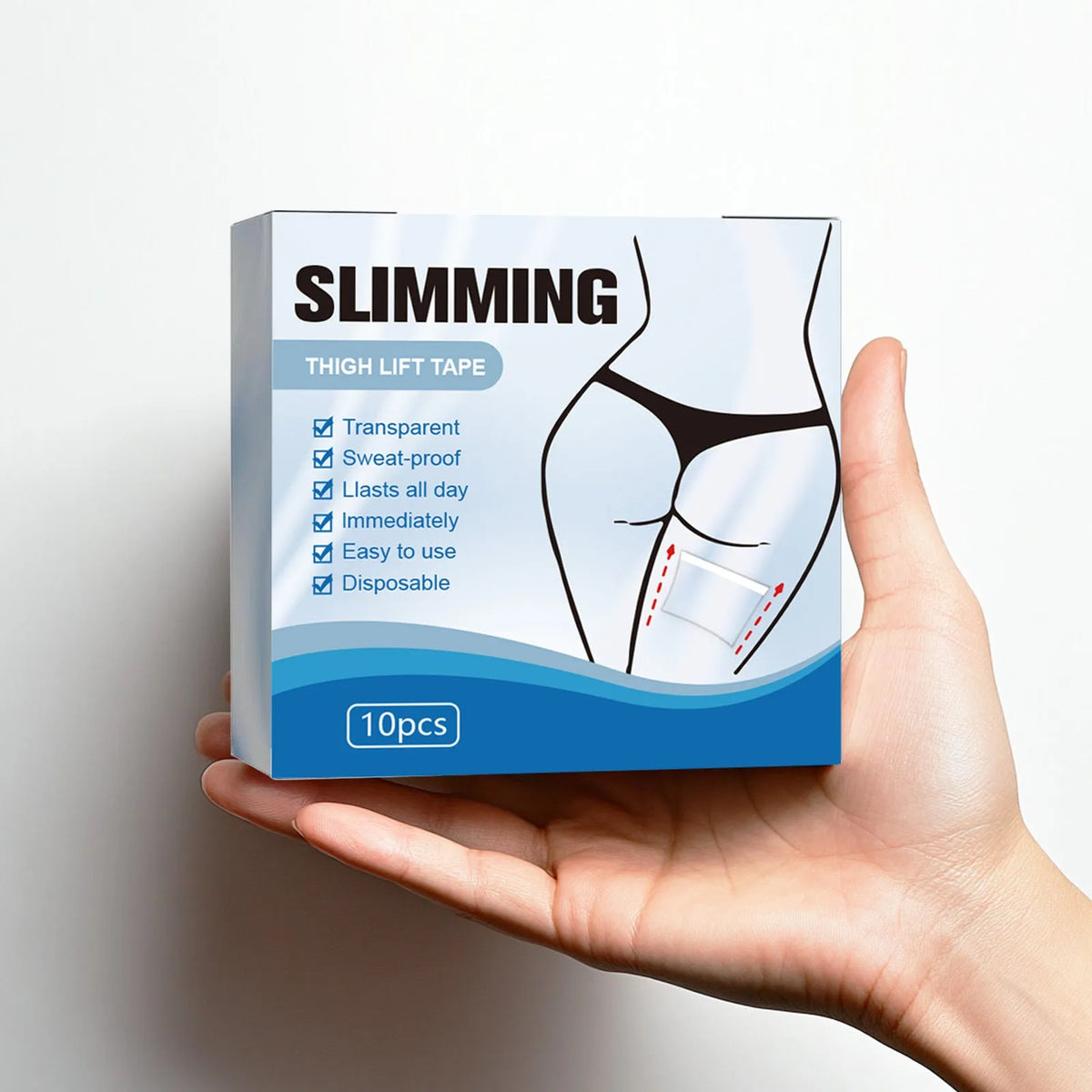 10 piece pack of 12cm square body shaping stickers with collagen for navel application
