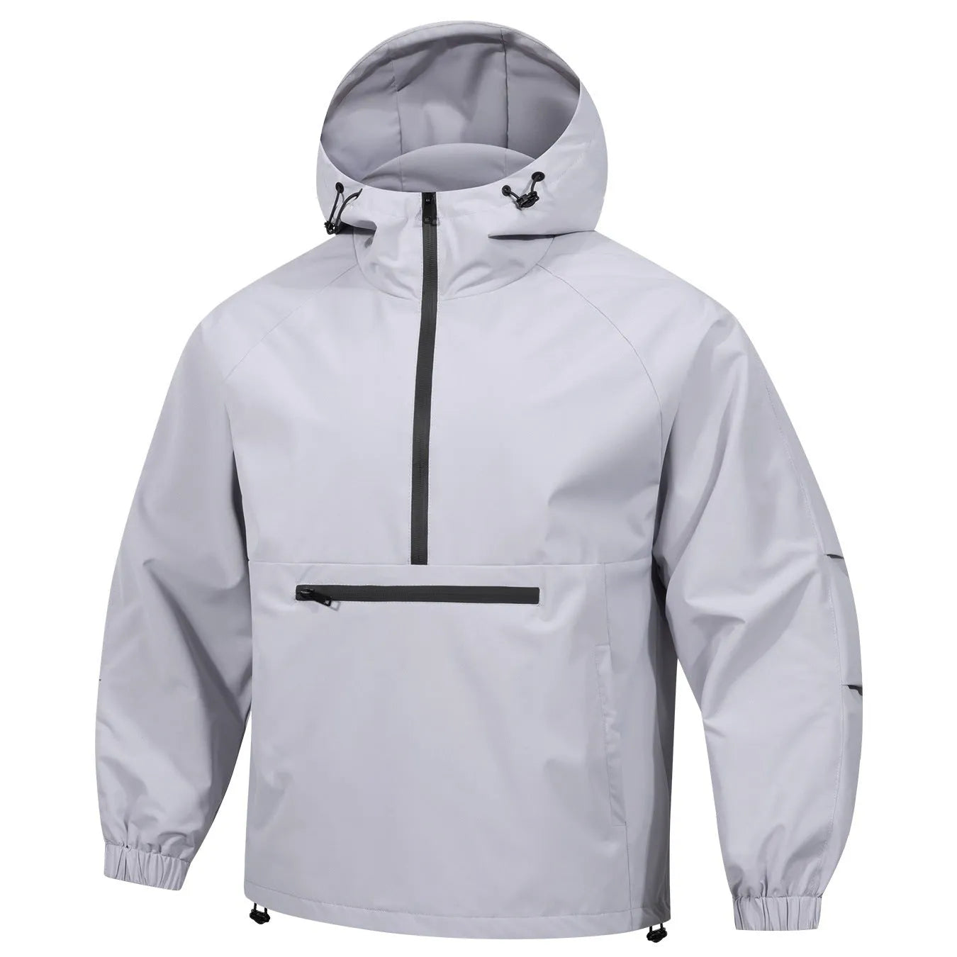 Men's loose Korean-style half-zip hooded sweater jacket in rabbit fur corduroy fabric