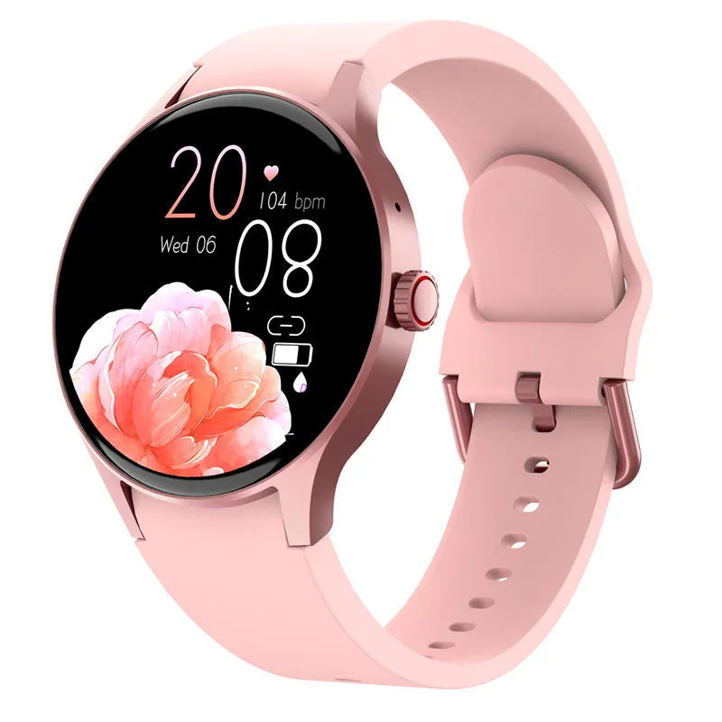 Men's and women's smart Bluetooth sport watch with round colour touchscreen on wrist