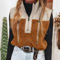 Women's maroon stand collar stitching vest, polyester sleeveless top, sizes S-4XL, 310g lightweight layer