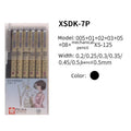 Pack of 7 Sakura Pigma Micron needle sketch pens with assorted nib sizes from 0.2mm to 0.5mm