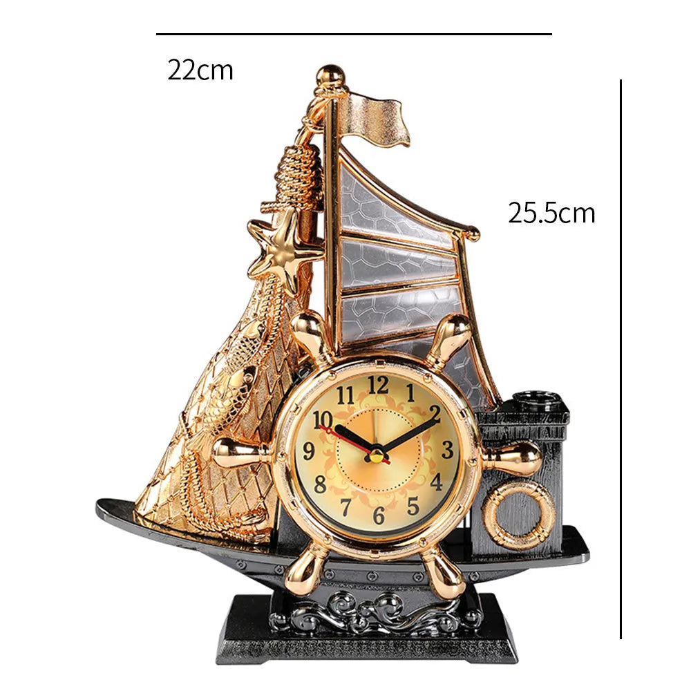 Gold or silver fashion analogue bedroom clock with plastic casing