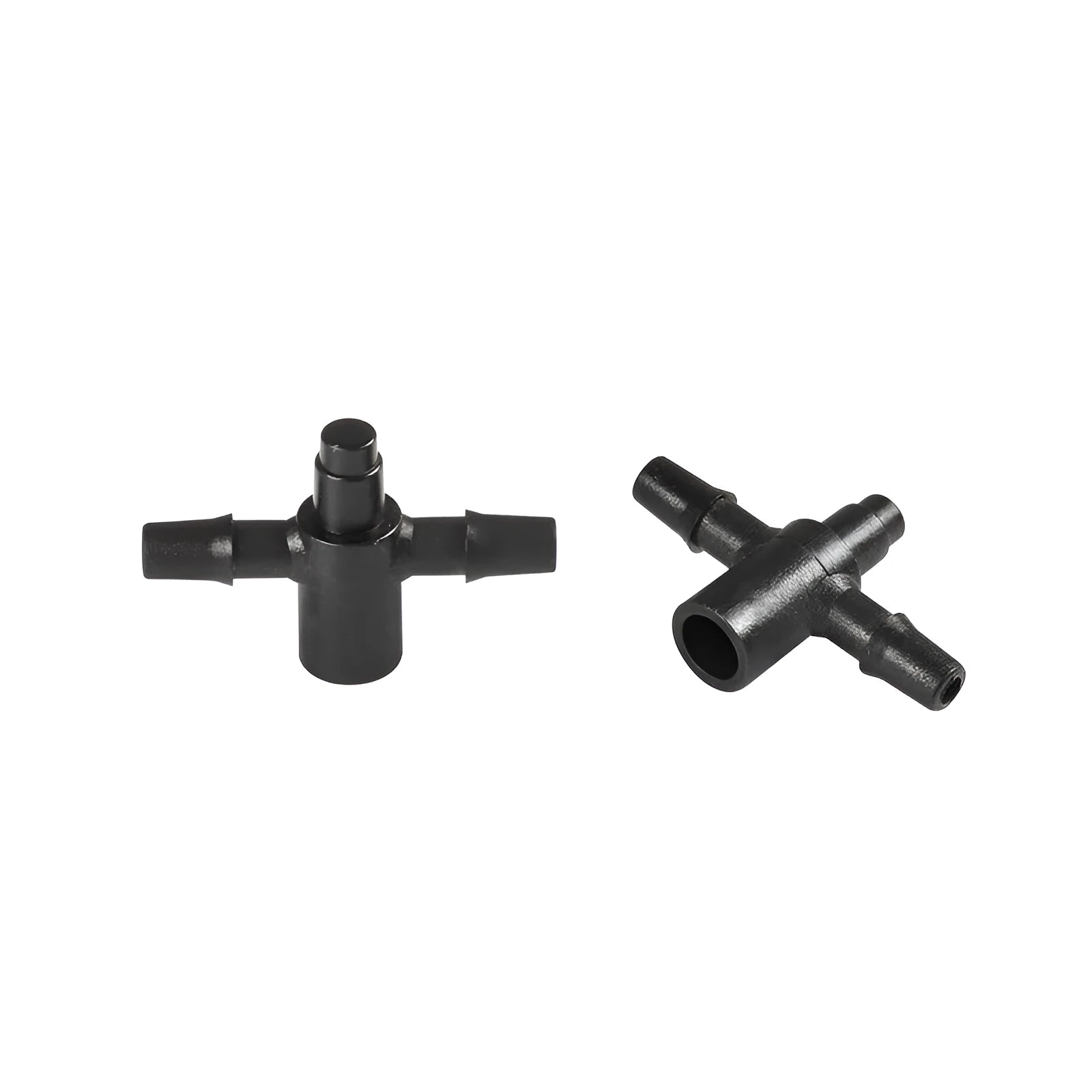 White plastic tee joint water distributor for micro irrigation systems