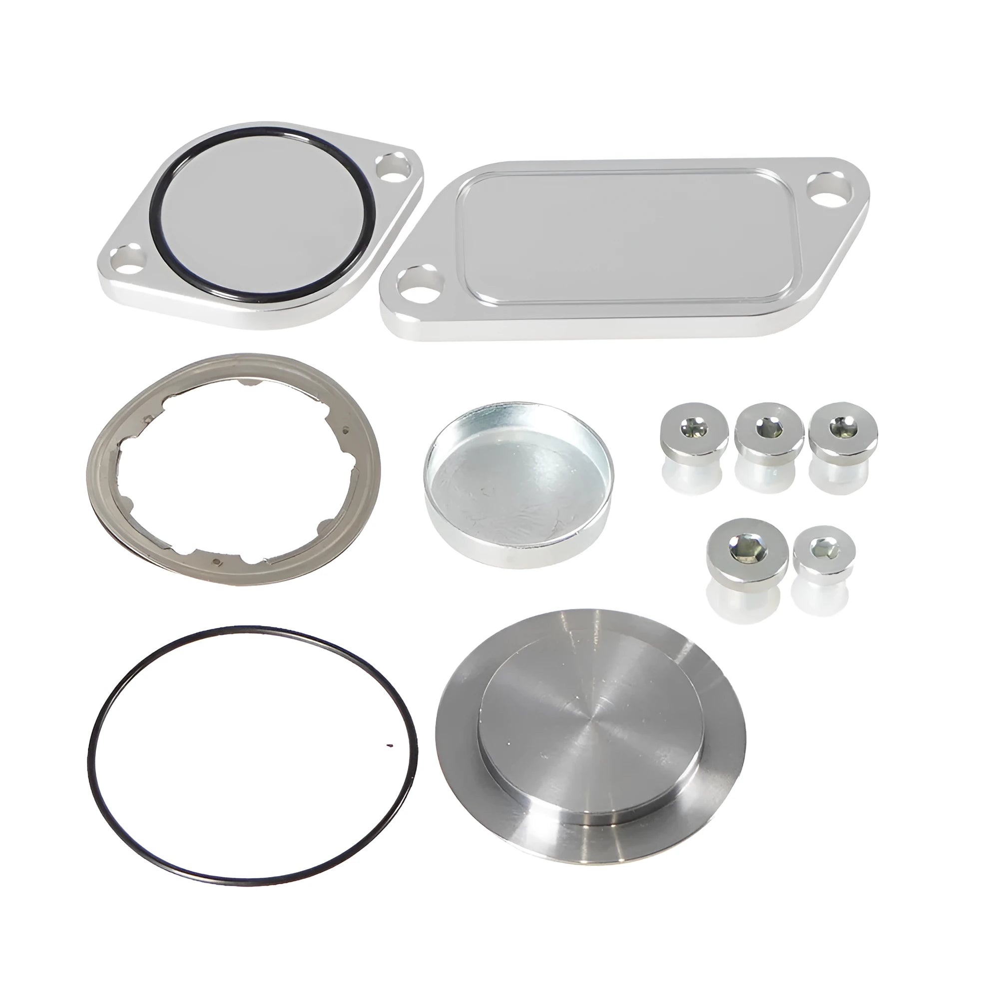 Silver aluminium alloy automotive valve cover for engine replacement