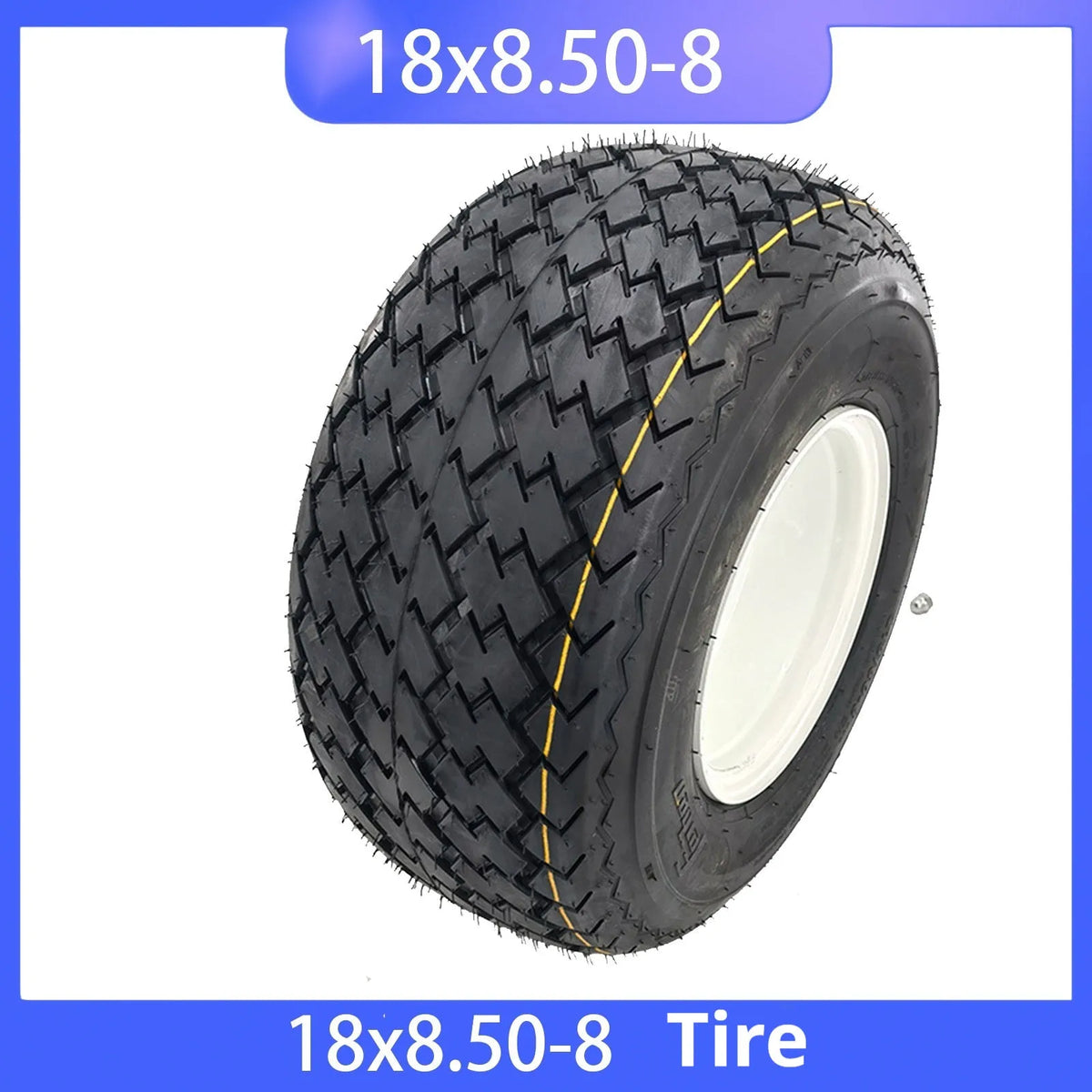 18x8.50-8 golf buggy vacuum tyre and wheel hub, approximately 410mm diameter and 220mm height