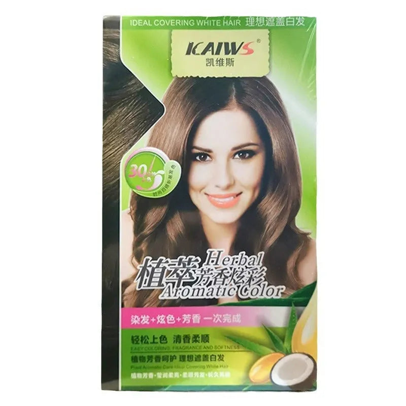 Plant aromatic hair colour cream twin pack in semi-permanent formula with soft lustre finish