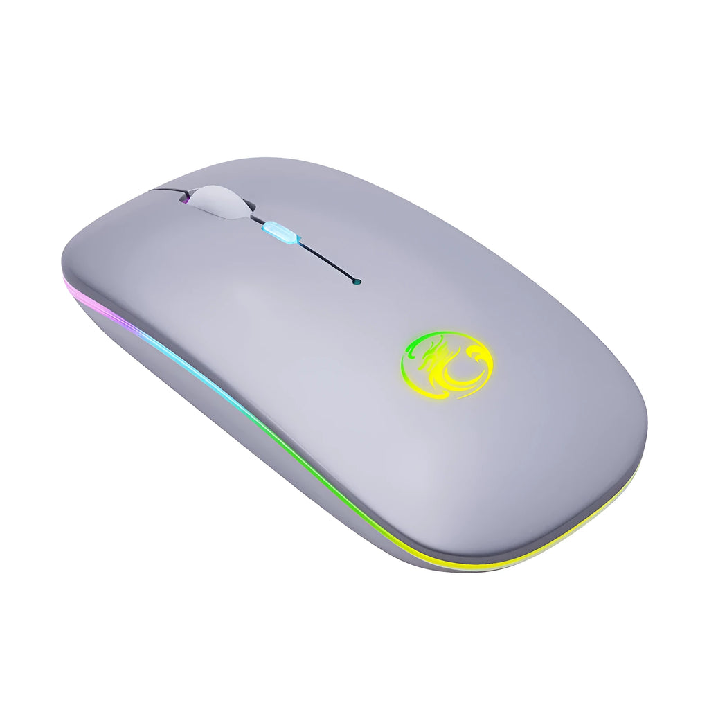 Black or white dual-mode wireless silent mouse with charging cable and adjustable DPI settings