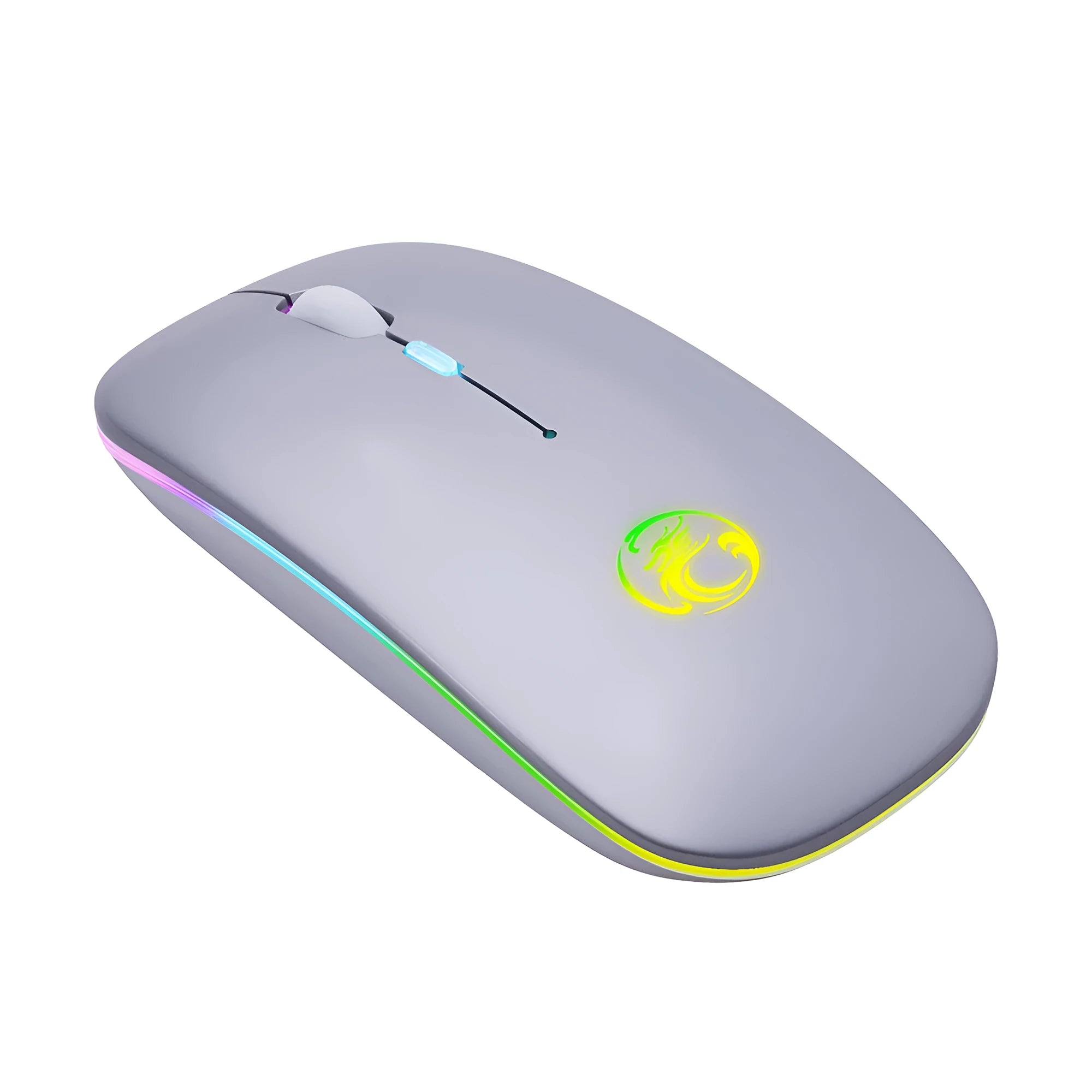 Black or white dual-mode wireless silent mouse with charging cable and adjustable DPI settings