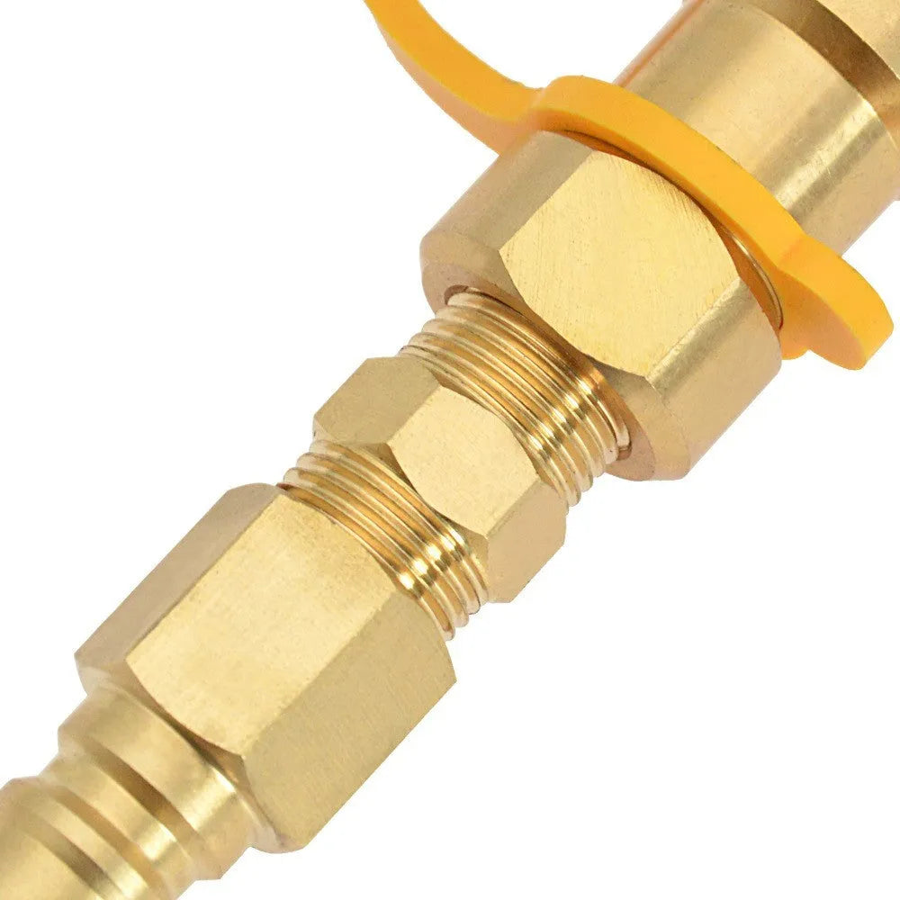 Brass gas propane conversion charging connector with 3/8 inch thread