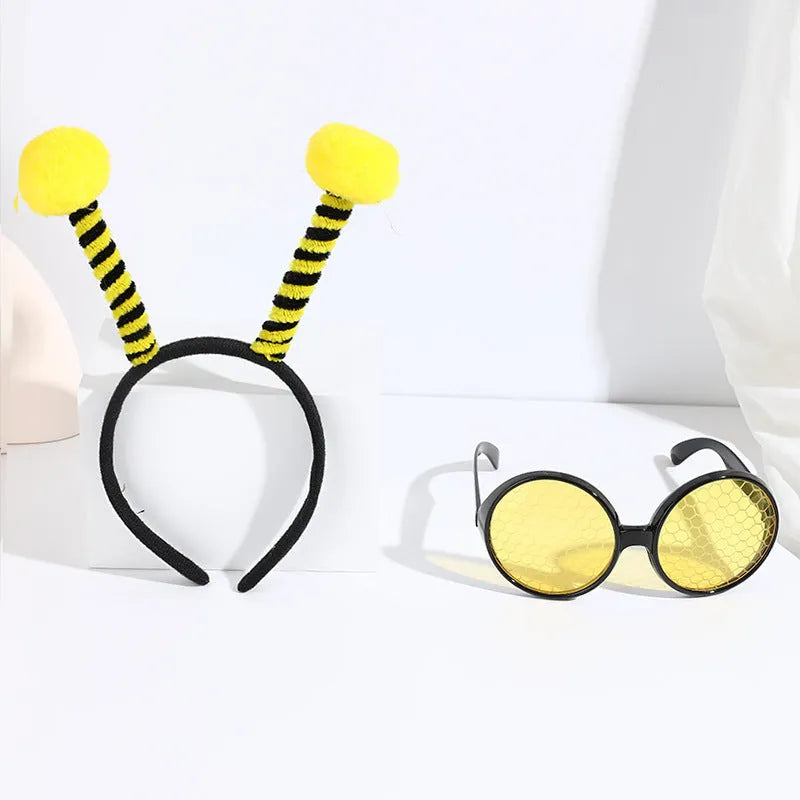 Children's insect-themed dress-up set with a cloth headband and matching glasses.