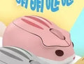 Yellow mute wireless Bluetooth computer mouse with compact hamster-inspired ergonomic shape.