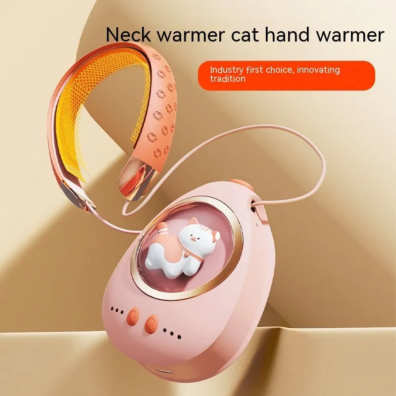2-in-1 plastic hand warmer power bank in pink orange colour