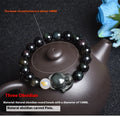 Obsidian national style bracelet with 10mm beads in three style variations