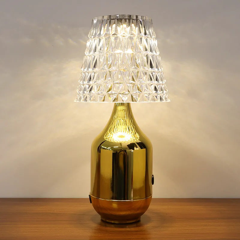Retro iron art LED table lamp with USB charging cable, three-tone light, American style, black finish