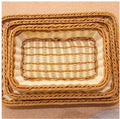 Plastic woven PP storage basket, 50x40x7cm, in beige brown coffee or mixed colour for snacks and produce.