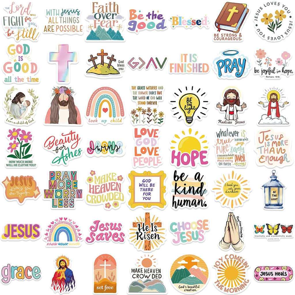 Pack of 50 assorted graffiti-style decorative stickers for personalisation