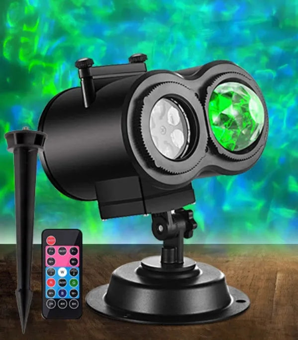Outdoor waterproof double tube animated watermark light with IP65 rating and LED illumination