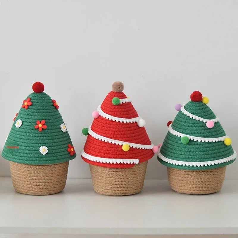 Cotton thread storage basket with modern simplicity design for hallway Christmas decorations