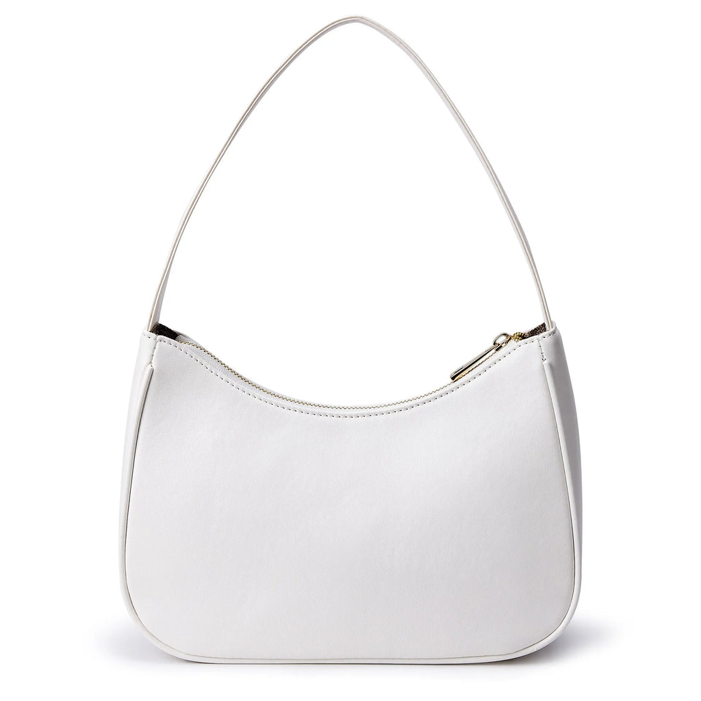Retro-style waterproof PU leather shoulder bag in apricot colour