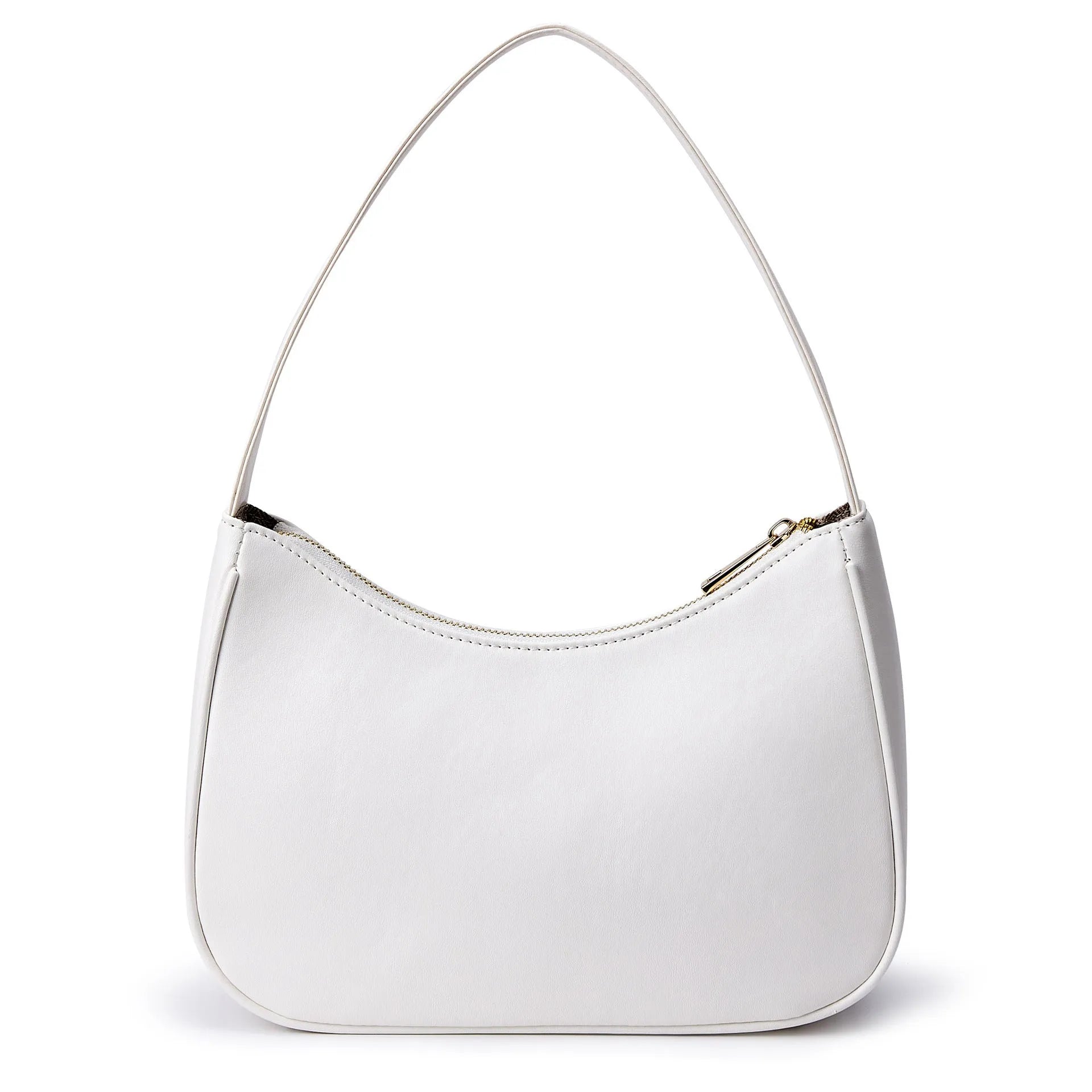 Retro-style waterproof PU leather shoulder bag in apricot colour