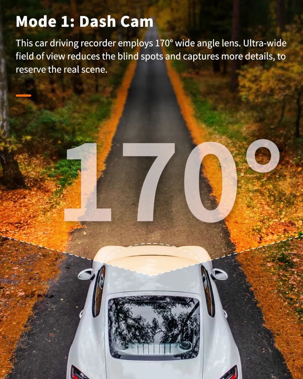 ThiEYE dual dash cam with front 1080P camera and rear 720P waterproof camera on car dashboard