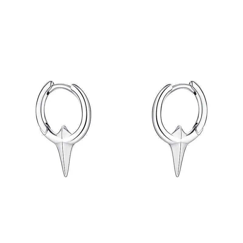Platinum electroplated geometric star-shaped clip-on earrings for women.