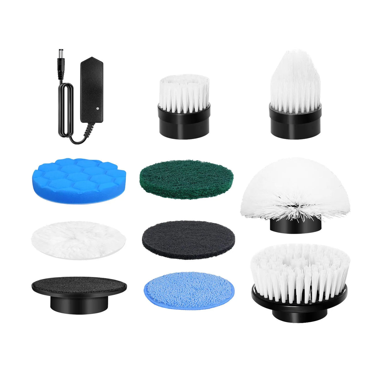 White ABS plastic handheld rechargeable cleaning ball with cleaning brush accessories