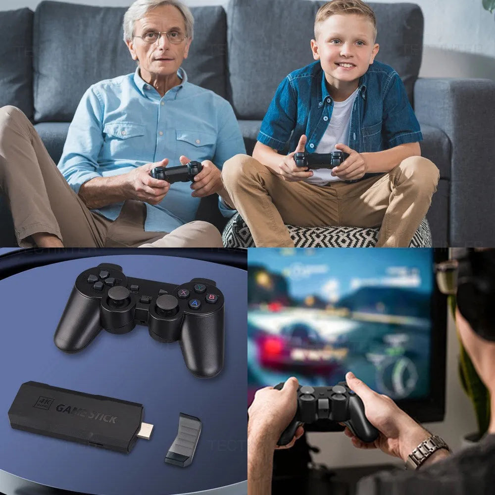 HD Home TV Game Console in E-sports style with handle, host unit, charging cable, and HDMI cable