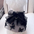 Black polyester princess tulle skirt for small dogs and cats on mannequin
