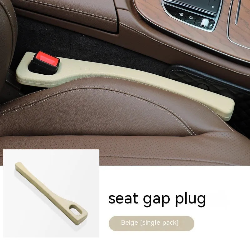 Polyurethane car seat gap filler strip in black colour preventing items falling between seats