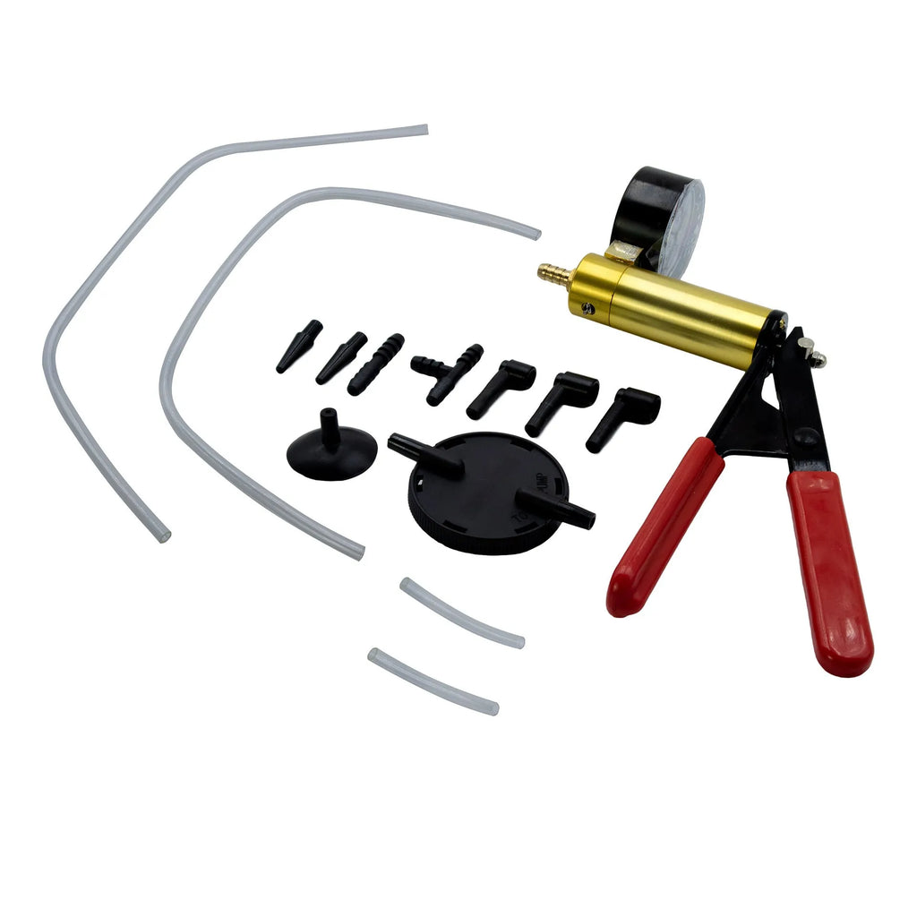 Aluminium manual vacuum blow gun tool for automotive cleaning and repair tasks.