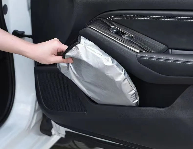Titanium silver aluminium foil car sunshade for windshield heat and UV protection