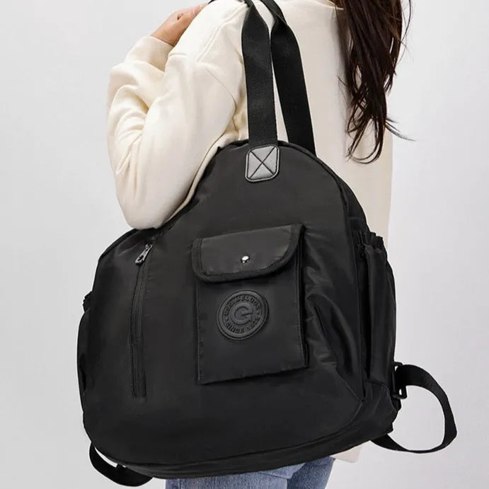 Outdoor lightweight large capacity nylon backpack in black, khaki, or green letter rabbit colours